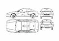 Blueprint Fiat Coupe 1993 A4 Photo Print