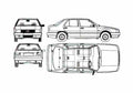 Blueprint Fiat Croma Sedan 1985 A4 Photo Print