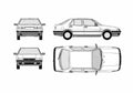 Blueprint Fiat Croma Sedan 1987 A4 Photo Print