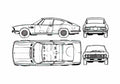Blueprint Fiat Dino 850 Coupe 1971 A4 Photo Print