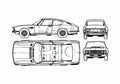 Blueprint Fiat Dino Coupe 1971 A4 Photo Print