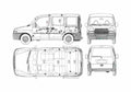 Blueprint Fiat Doblo Minivan 2001 A4 Photo Print