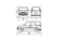 Blueprint Fiat Doblo Minivan 2007 A4 Photo Print