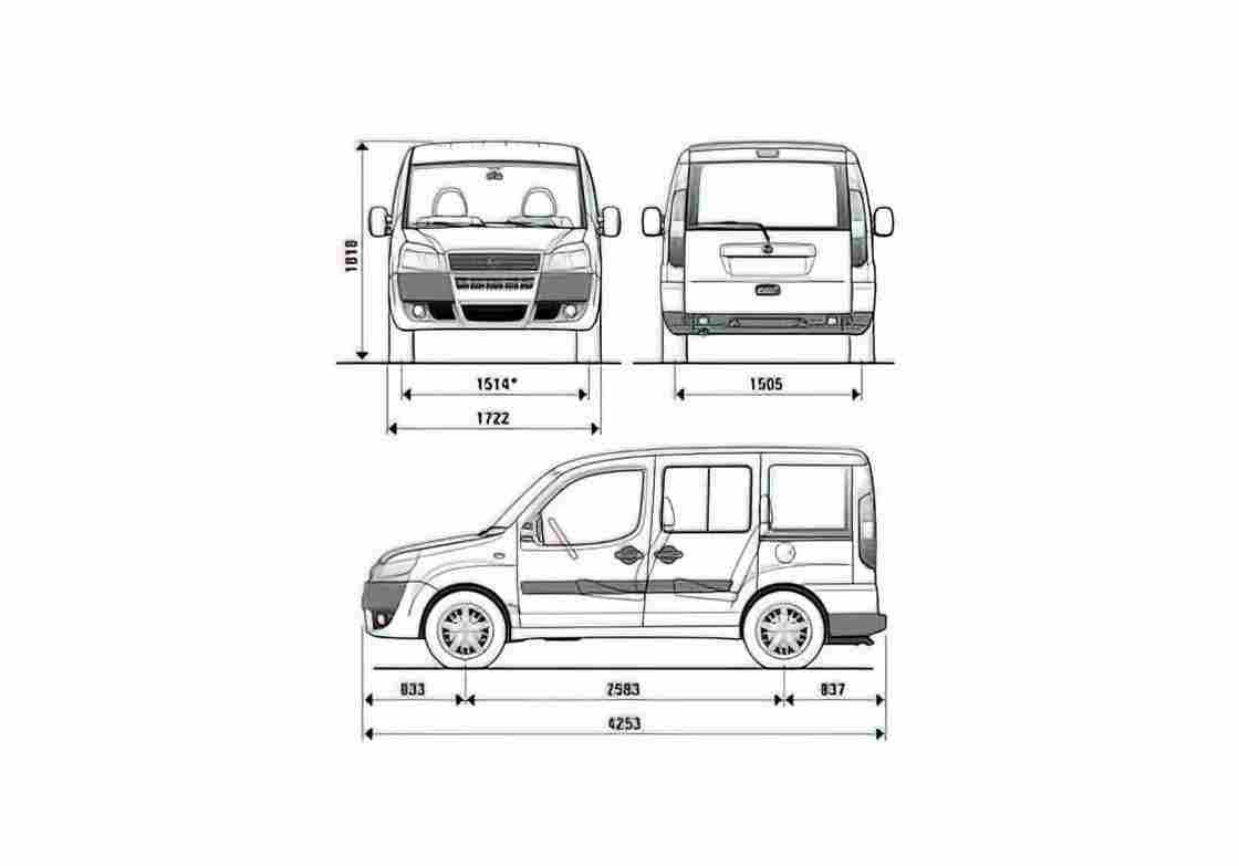 Blueprint Fiat Doblo Minivan 2007 A4 Photo Print