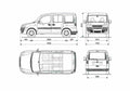 Blueprint Fiat Doblo Minivan 2009 A4 Photo Print