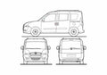 Blueprint Fiat Doblo Minivan 2011 A4 Photo Print
