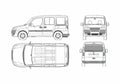 Blueprint Fiat Doblo Panorama Minivan 2006 A4 Photo Print