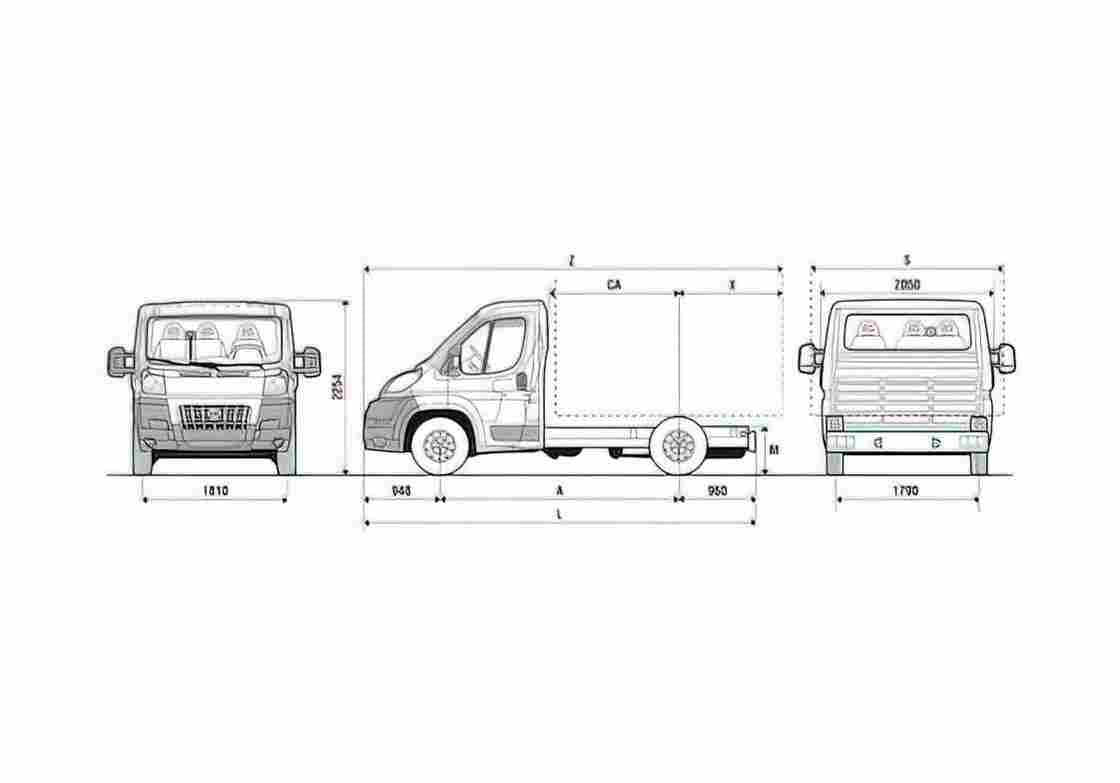 Blueprint Fiat Ducato Chassis SWB Cab Truck 2007 A4 Photo Print