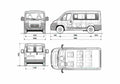 Blueprint Fiat Ducato Combi Bus 2007 A4 Photo Print