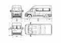 Blueprint Fiat Ducato Combi High Roof Bus 2007 A4 Photo Print