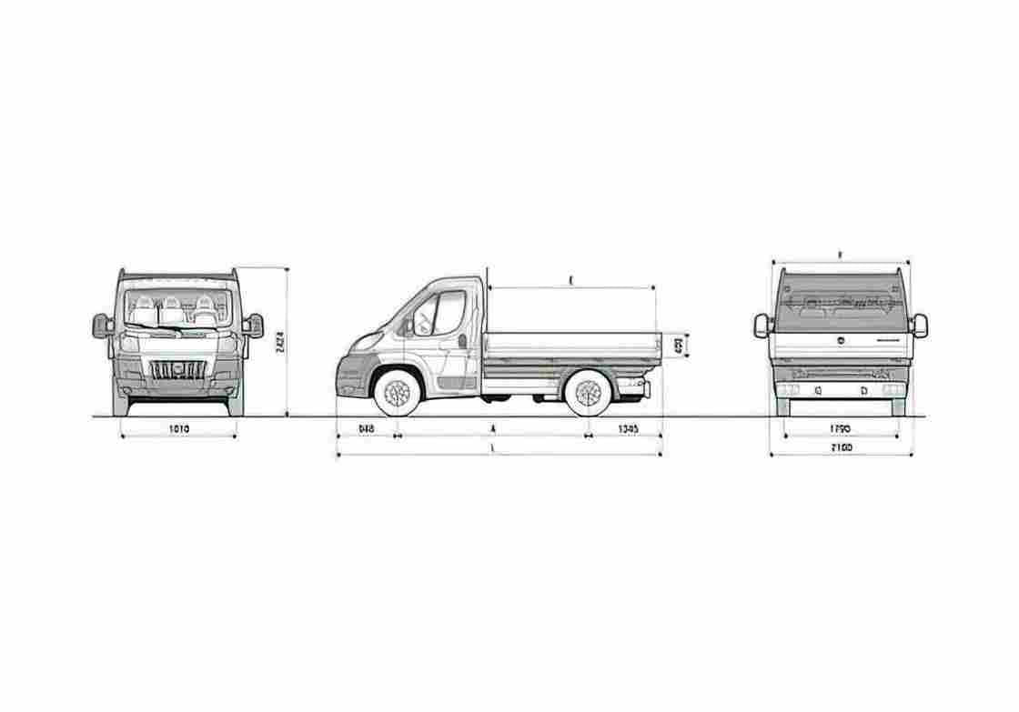 Blueprint Fiat Ducato Dropside Short Truck 2007 A4 Photo Print