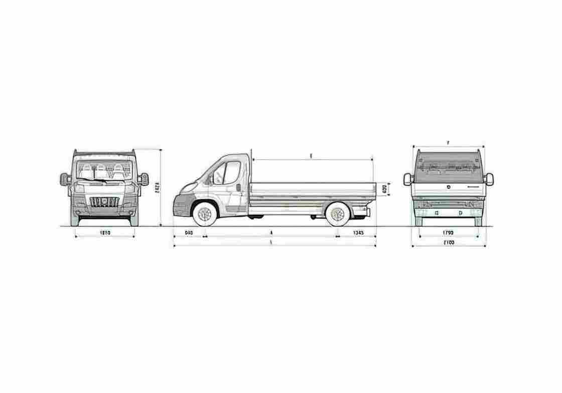 Blueprint Fiat Ducato Dropside Truck 2007 A4 Photo Print