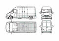 Blueprint Fiat Ducato II LWB Van 2003 A4 Photo Print