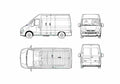 Blueprint Fiat Ducato MWB Van 2001 A4 Photo Print
