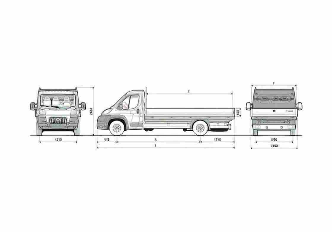 Blueprint Fiat Ducato Maxi Dropside Truck 2007 A4 Photo Print