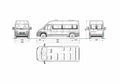 Blueprint Fiat Ducato Minibus Bus 2007 A4 Photo Print