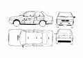 Blueprint Fiat Duna 2 door Coupe 1987 A4 Photo Print
