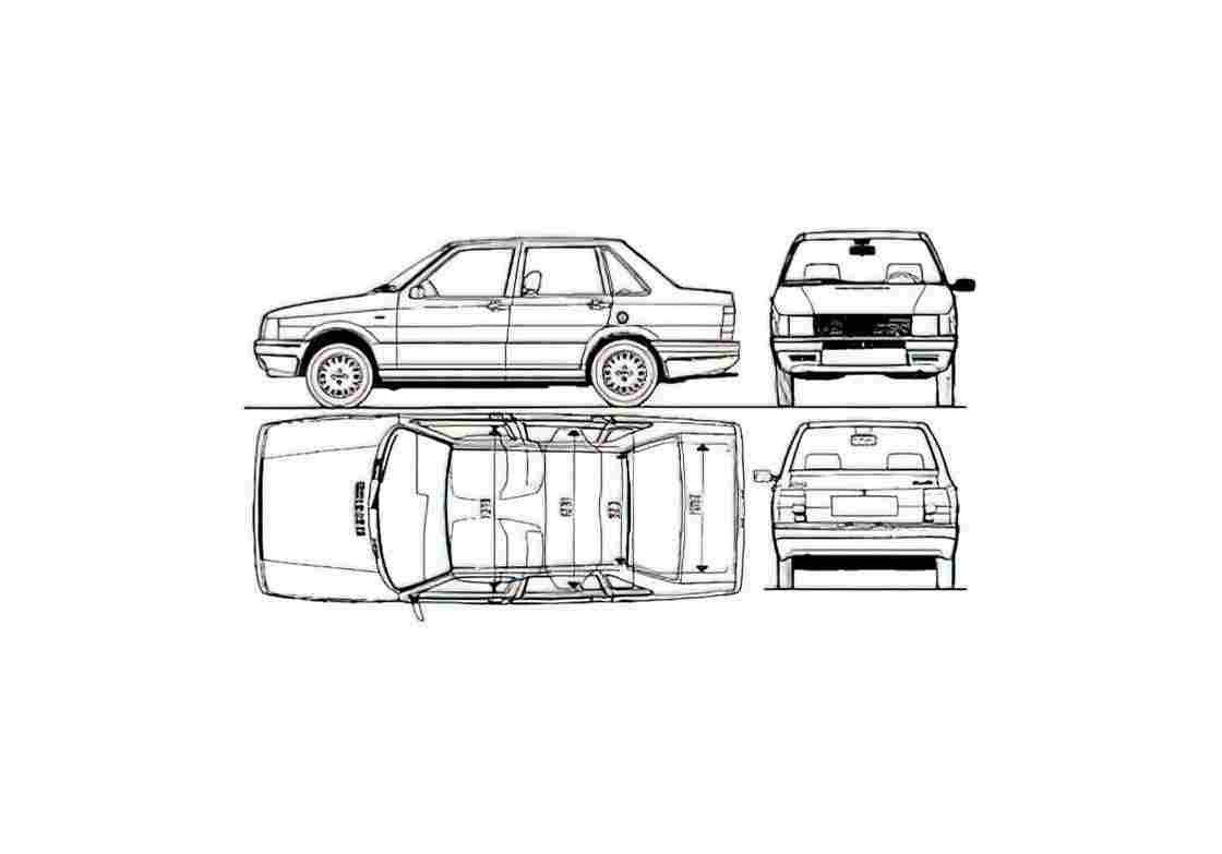 Blueprint Fiat Duna 70 Sedan 1988 01 A4 Photo Print