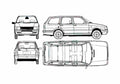 Blueprint Fiat Duna Weekend Wagon 1987 A4 Photo Print