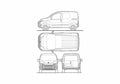 Blueprint Fiat Fiorino Combi Van 2008 A4 Photo Print
