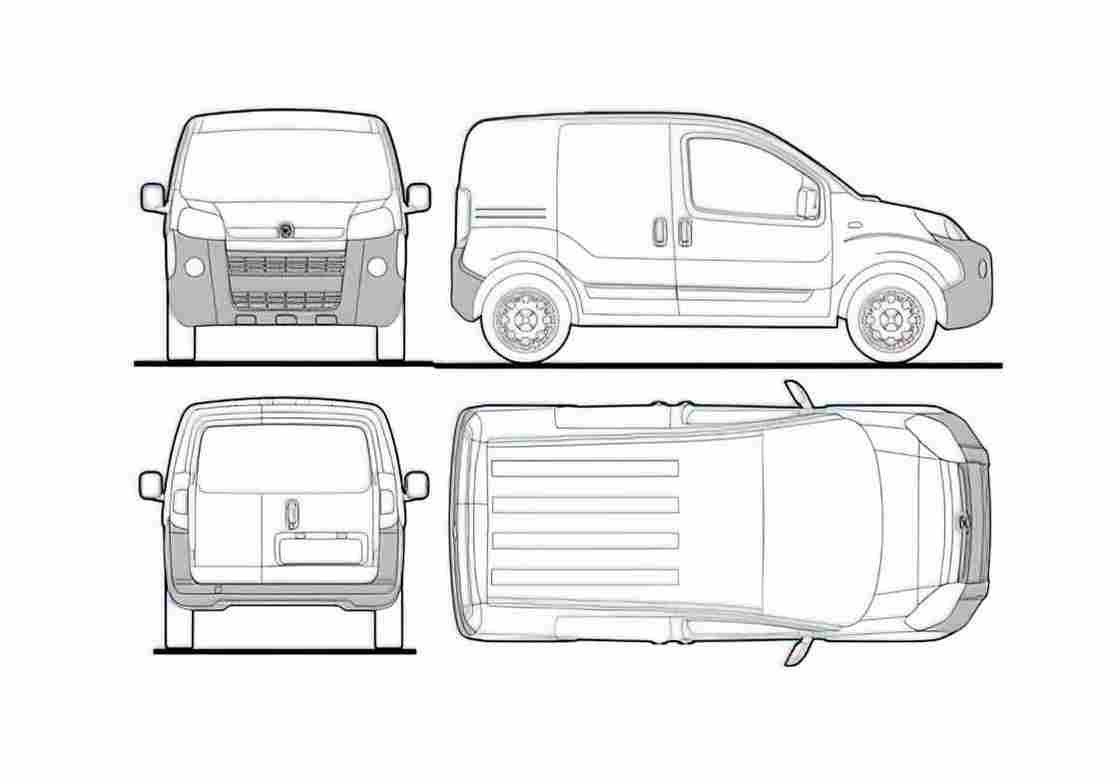 Blueprint Fiat Fiorino Van 2008 A4 Photo Print