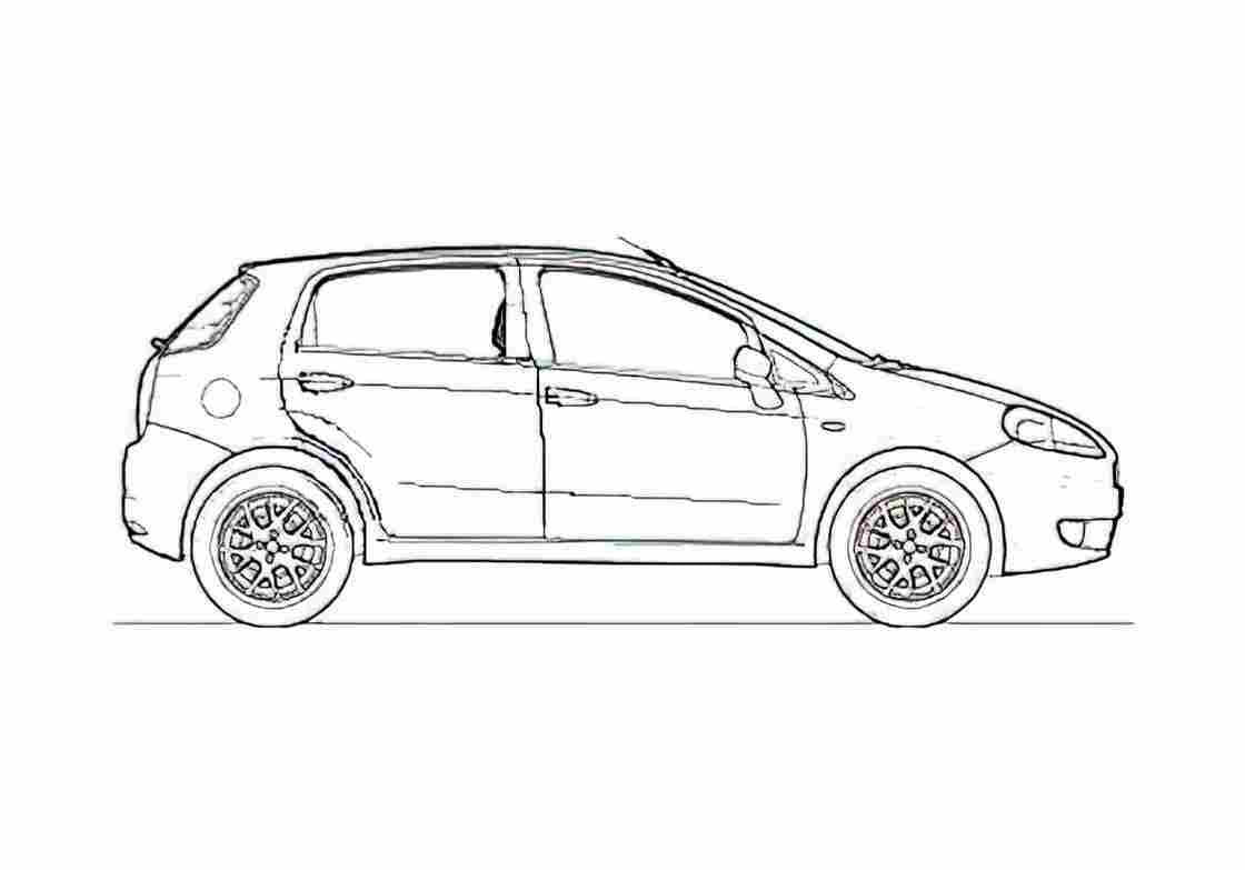Blueprint Fiat Grande Punto 1.3 Multijet Hatchback 2009 A4 Photo Print