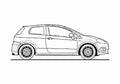 Blueprint Fiat Grande Punto Abarth Hatchback 2009 A4 Photo Print