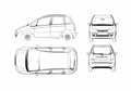Blueprint Fiat Idea Minivan 2003 A4 Photo Print