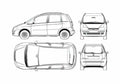 Blueprint Fiat Idea Minivan 2005 A4 Photo Print