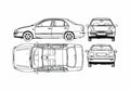 Blueprint Fiat Marea Sedan 1995 A4 Photo Print