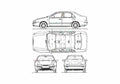 Blueprint Fiat Marea Sedan 1997 A4 Photo Print