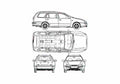 Blueprint Fiat Marea Weekend Wagon 1996 A4 Photo Print