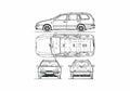 Blueprint Fiat Marea Weekend Wagon 1997 A4 Photo Print