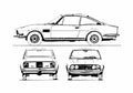 Blueprint Fiat Moretti 125 GS16 Coupe 1971 A4 Photo Print