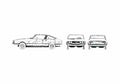Blueprint Fiat Moretti 128 Coupe 1975 A4 Photo Print