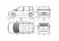 Blueprint Fiat Multipla Minivan 2007 A4 Photo Print