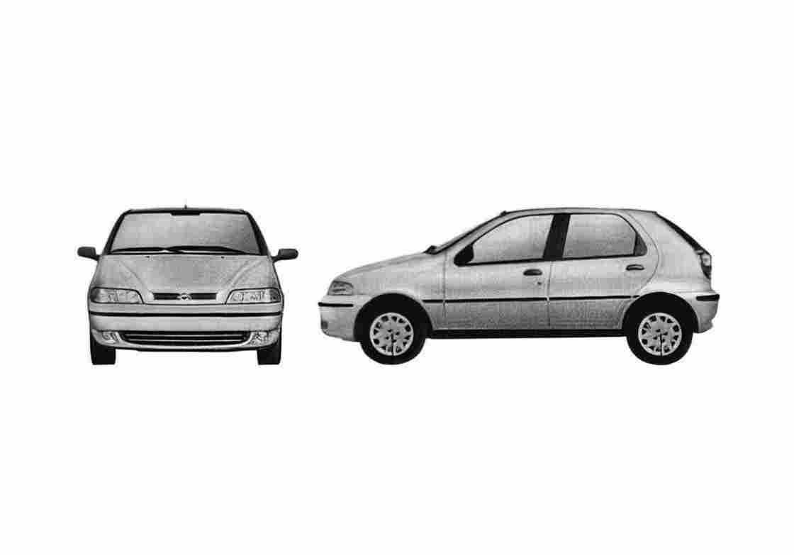 Blueprint Fiat Palio II Hatchback 2001 A4 Photo Print