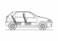 Blueprint Fiat Palio NV Hatchback 2007 A4 Photo Print