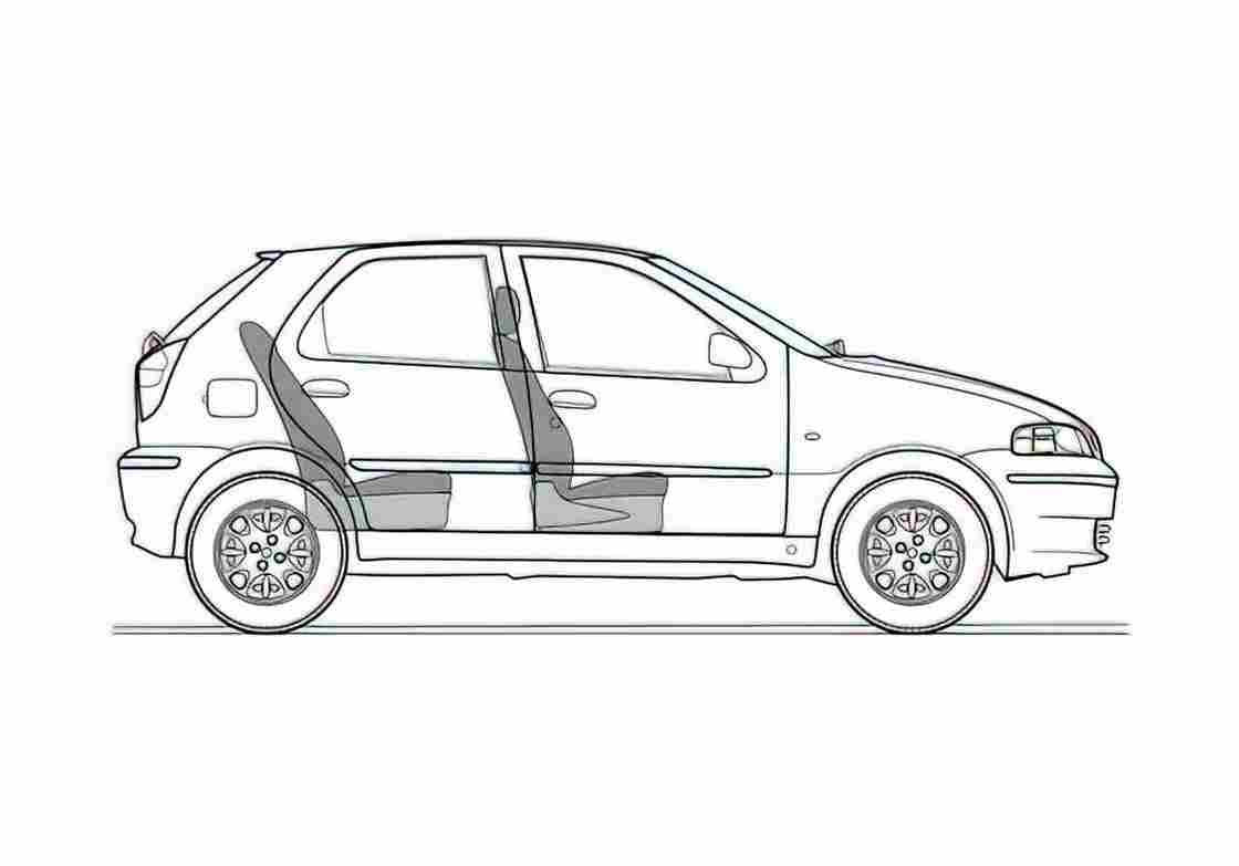 Blueprint Fiat Palio NV Hatchback 2007 A4 Photo Print