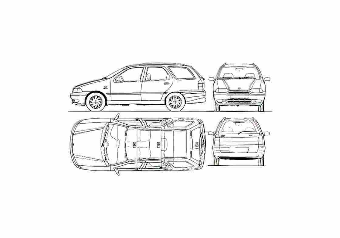 Blueprint Fiat Palio Weekend Wagon 1997 01 A4 Photo Print
