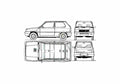 Blueprint Fiat Panda 1000S Hatchback 1988 01 A4 Photo Print