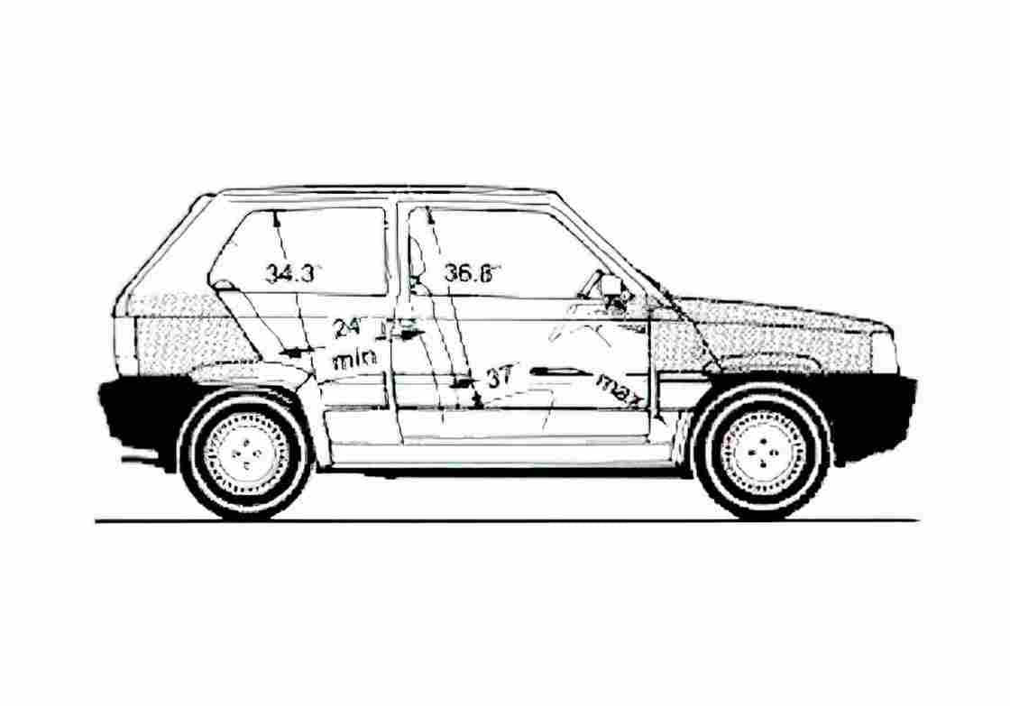 Blueprint Fiat Panda 1000s Hatchback 1986 A4 Photo Print