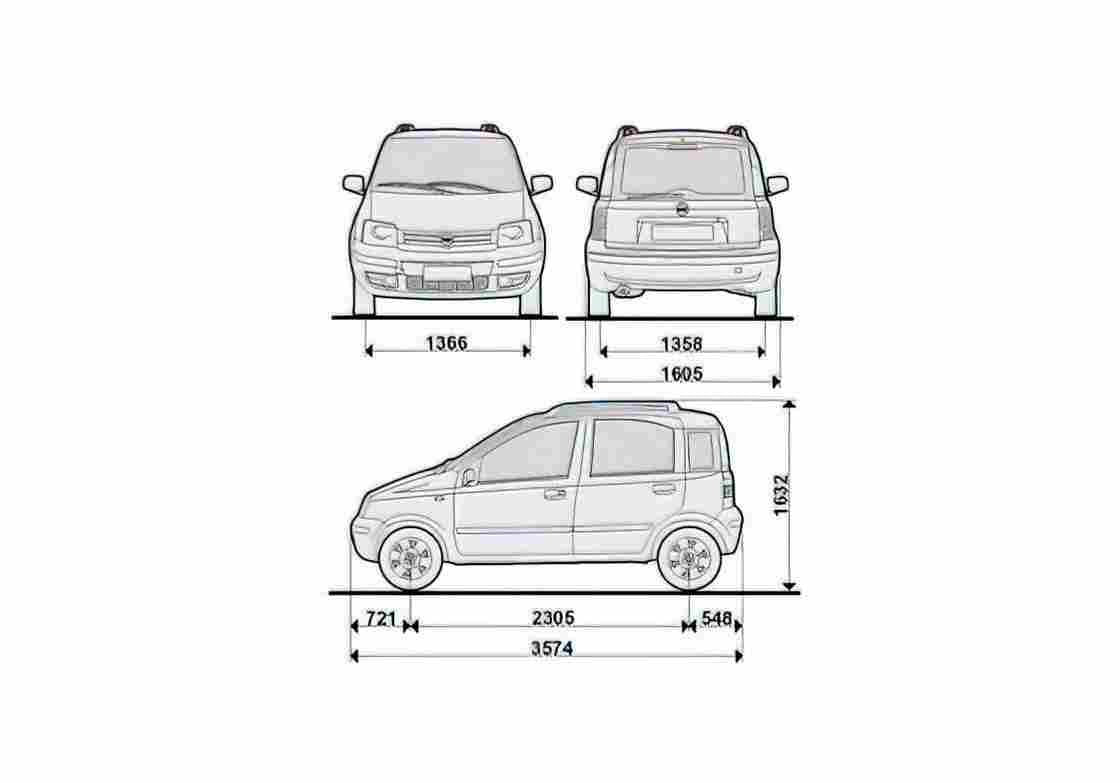 Blueprint Fiat Panda 4x4 Climbing Hatchback 2004 A4 Photo Print