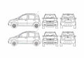 Blueprint Fiat Panda 4x4 Cross Hatchback 2005 A4 Photo Print