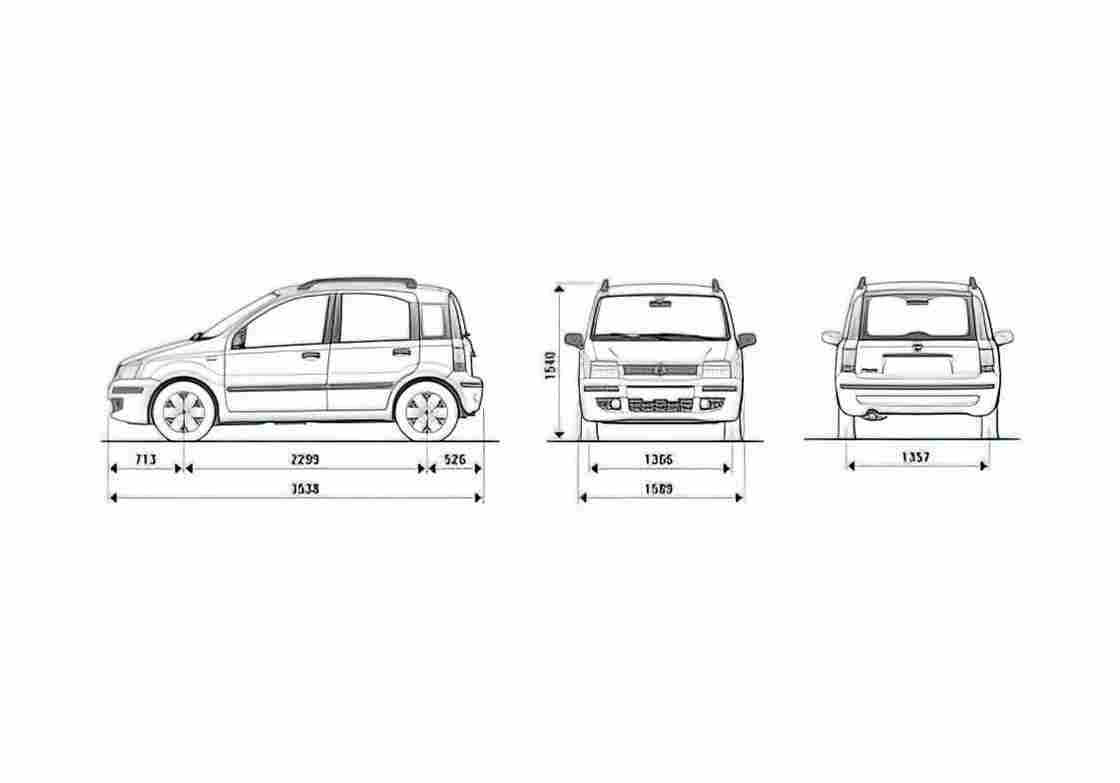 Blueprint Fiat Panda Wagon 2009 A4 Photo Print