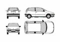 Blueprint Fiat Punto 3 door Hatchback 1993 A4 Photo Print