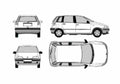 Blueprint Fiat Punto Hatchback 1999 A4 Photo Print
