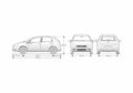 Blueprint Fiat Punto Hatchback 2007 A4 Photo Print
