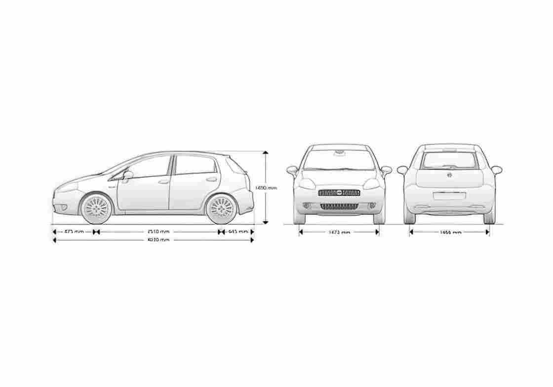 Blueprint Fiat Punto Hatchback 2007 A4 Photo Print