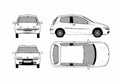 Blueprint Fiat Punto II 3 door Hatchback 1999 A4 Photo Print